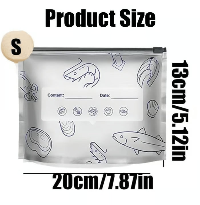(30pcs )Reusable Aluminum Foil Sealable Storage Bags, 2026 New Resealable Vacuum Zipper Pouches for Food, Stand Up Foil Sealable Bags with Label and Zip Lock for Vegetable Fruit Meat